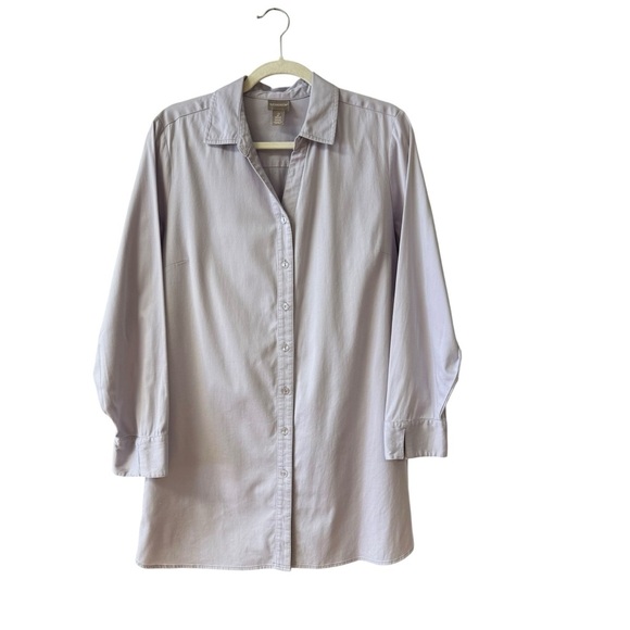 Chico's Button Up Long Line Tunic Blouse Top Size Lg (2) Lilac Purple Office - Picture 1 of 10